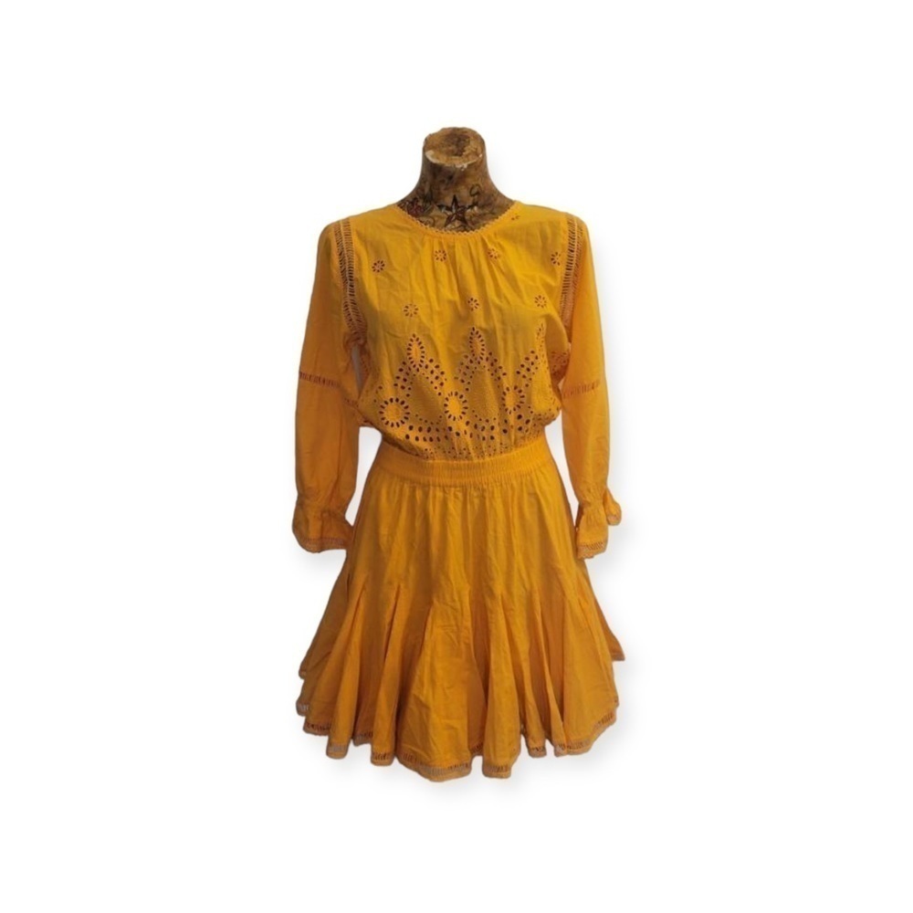 MISA Los Angeles dress yellow small cotton boho indie